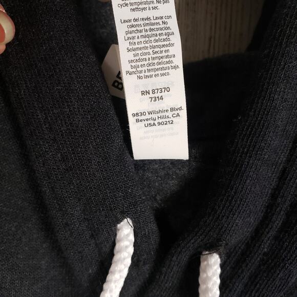 NWOT Bella + Canvas Heather Black Fleece Pullover Hoodie Women's Unisex Size XL - Picture 7 of 9